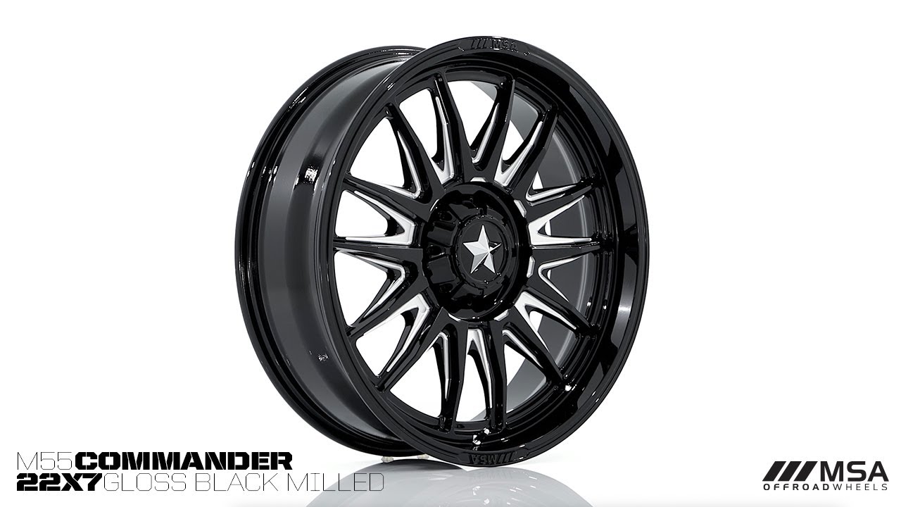 MSA MA055 COMMANDER | 22X7 | 4 LUG  ET0 | GLOSS BLACK MILLED