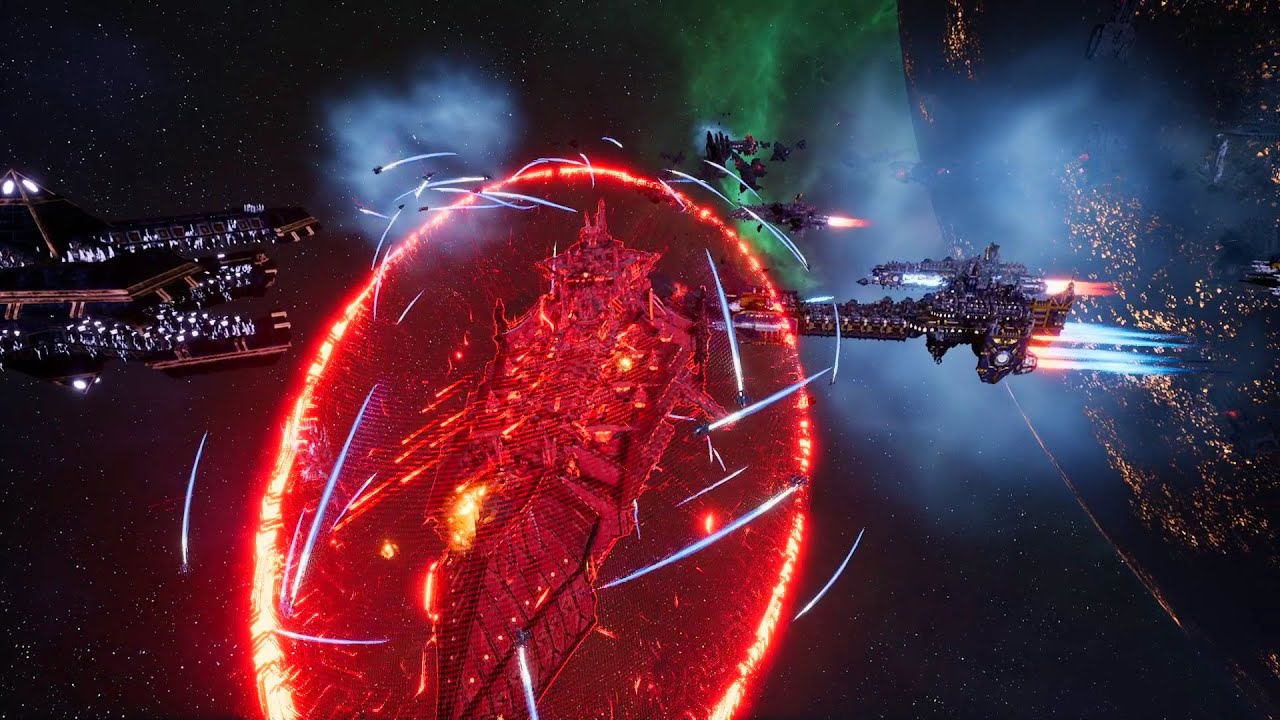 Skalgrim Mod 2020: Ultramarines destroy 5 Chaos Titans! Massive Battle, Battlefleet Gothic Armada 2