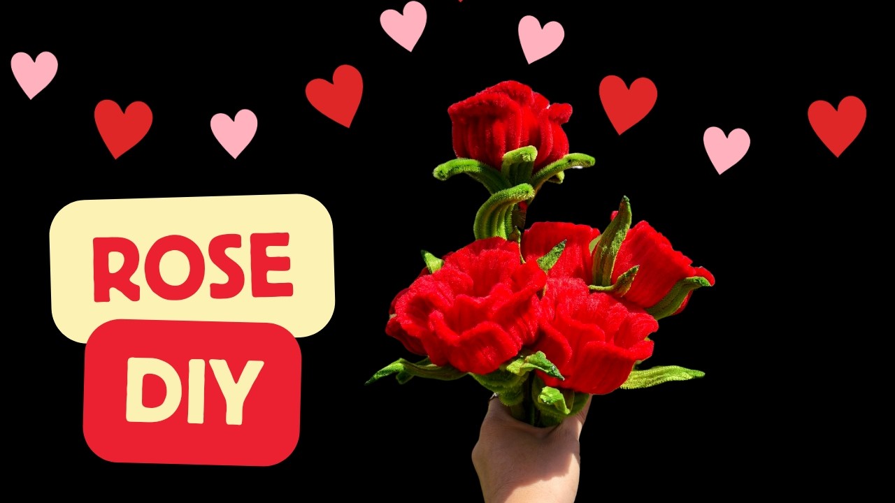 DIY PIPE CLEANER ROSES:EASY CRAFT TUTORIAL FOR BEGINNERS
