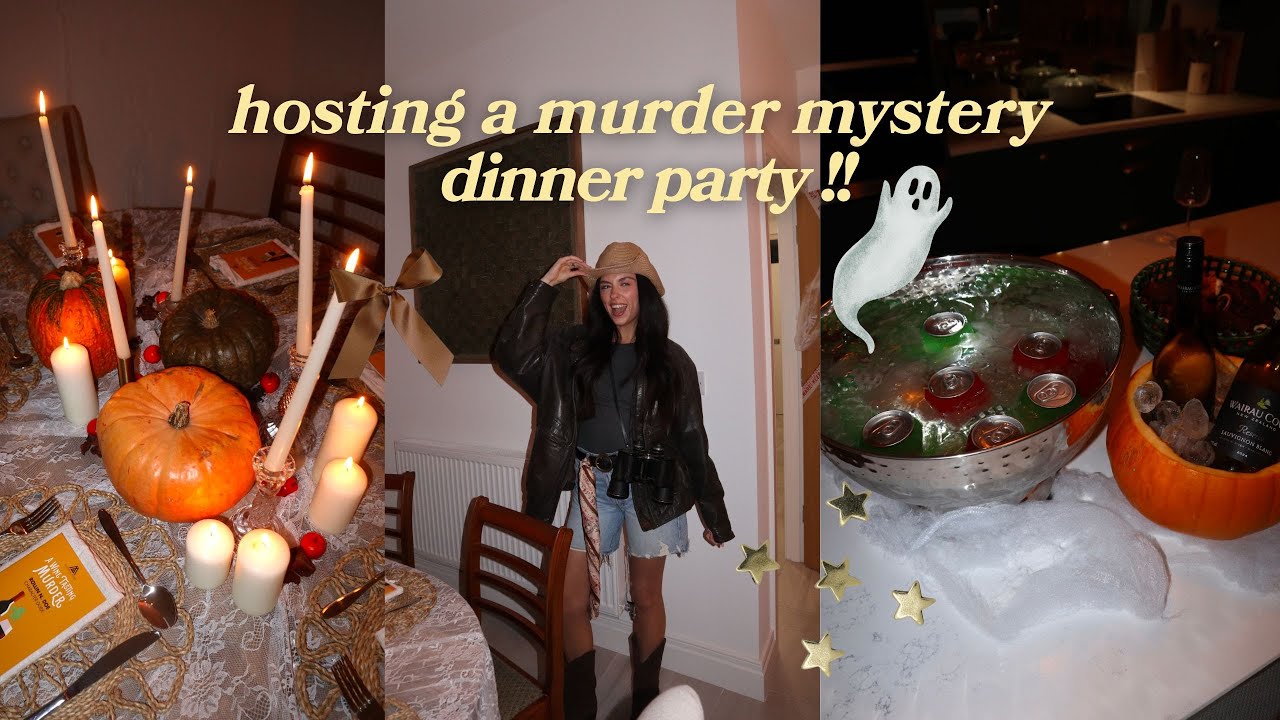 hosting a murder mystery dinner party: decorating, cooking +  investigating...