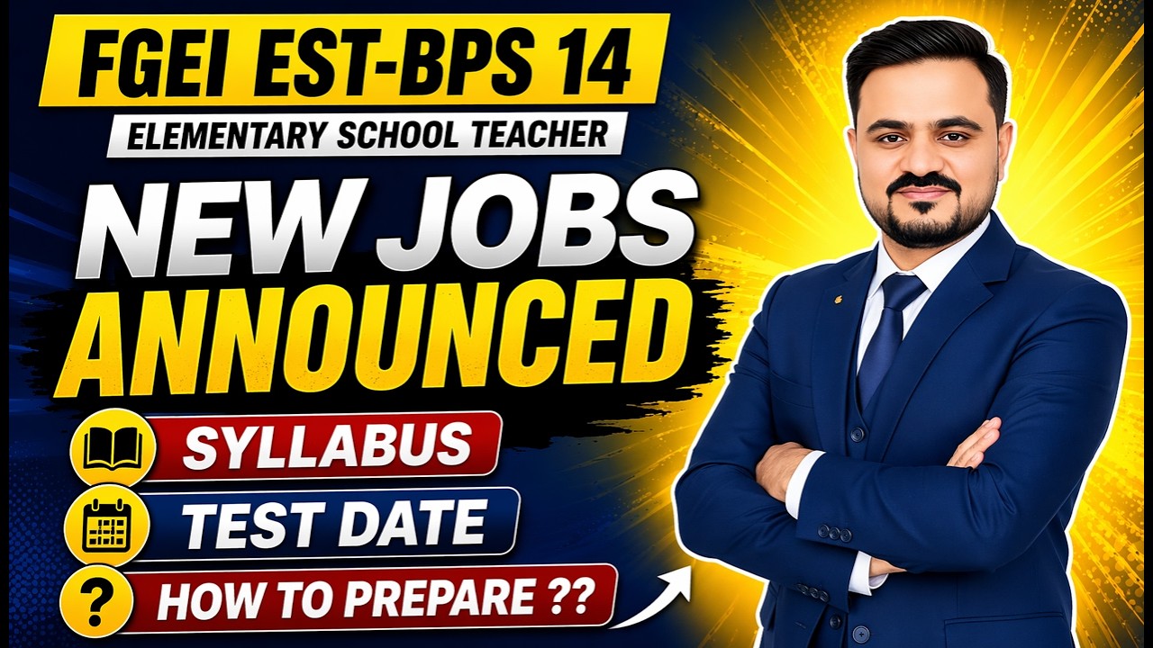 Elementary school Teacher | EST bps 14 | FGEI NEW JOBS 2026 | Teaching jobs 2026