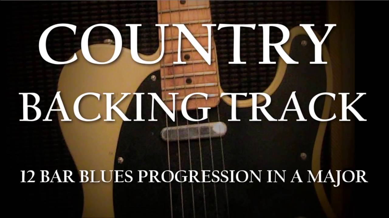 Country Backing Track - Fast 12 bar blues progression in A major.