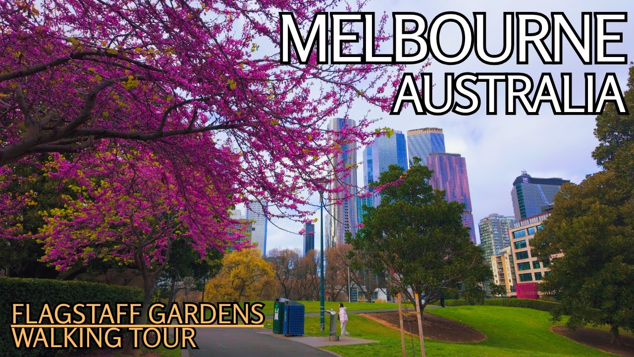 Flagstaff Gardens Walk | Melbourne’s Oldest Park in the Heart of the City | Australia 4K