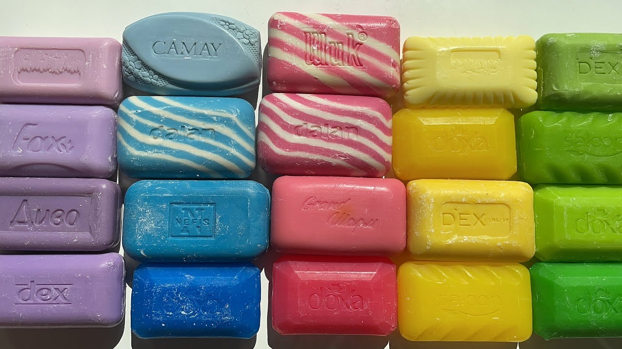 ASMR of small dry soap / резка маленького яркого мыла