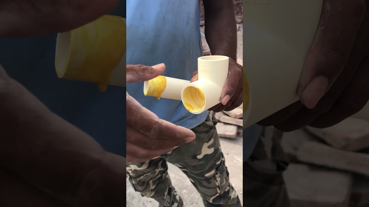 Easy way Cpvc pipe joint fixing with yellow solvent | water supply pipes joint with yellow glue