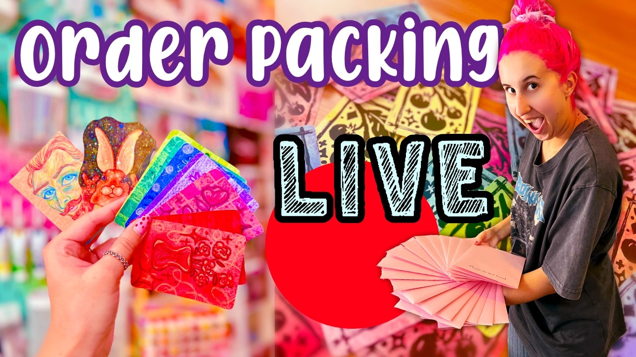 🔴 LIVE Packing Small Business Orders for the Art Shop