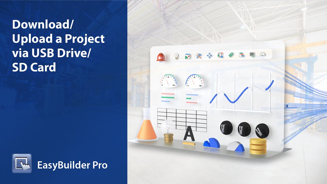 Weintek EasyBuilder Pro tutorial - 1. Download Upload via Project by USB SD Card