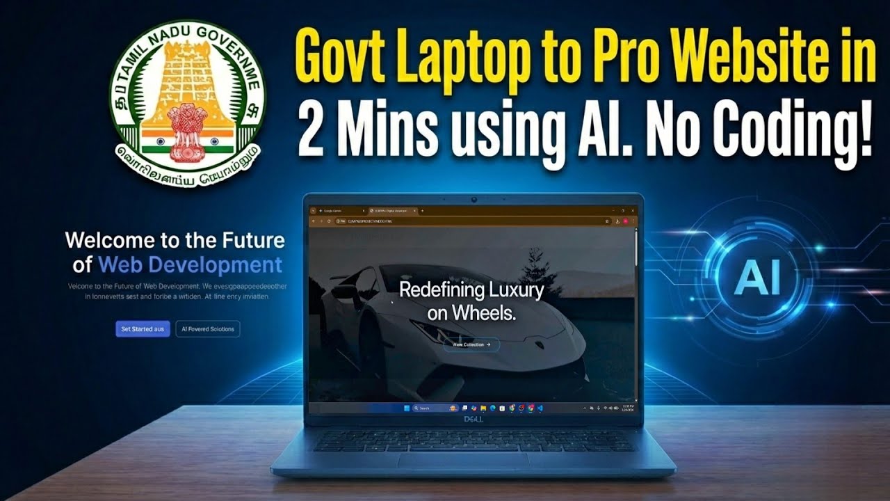 Government Laptop-ல Website செய்யலாமா? | Create Website using AI in 5 Mins (Tamil) | No Coding