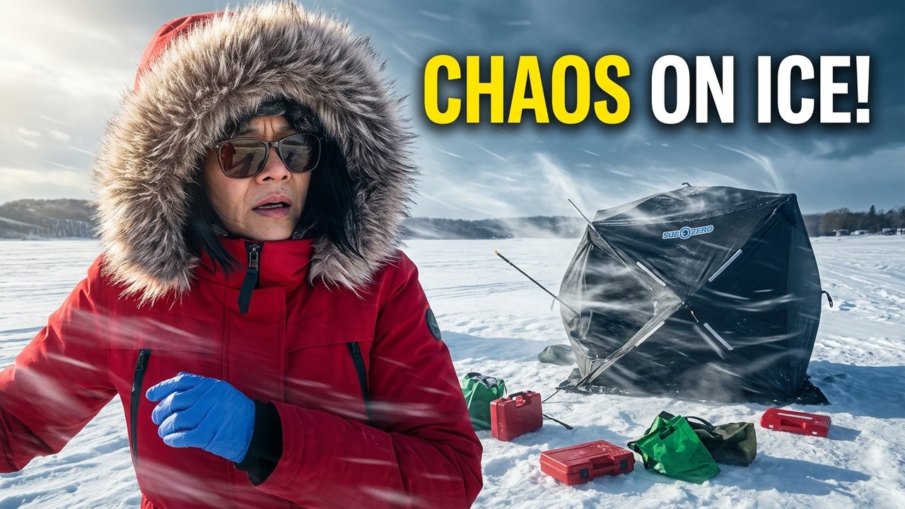 Ice Fishing And Almost Losing Our Tent 🥺