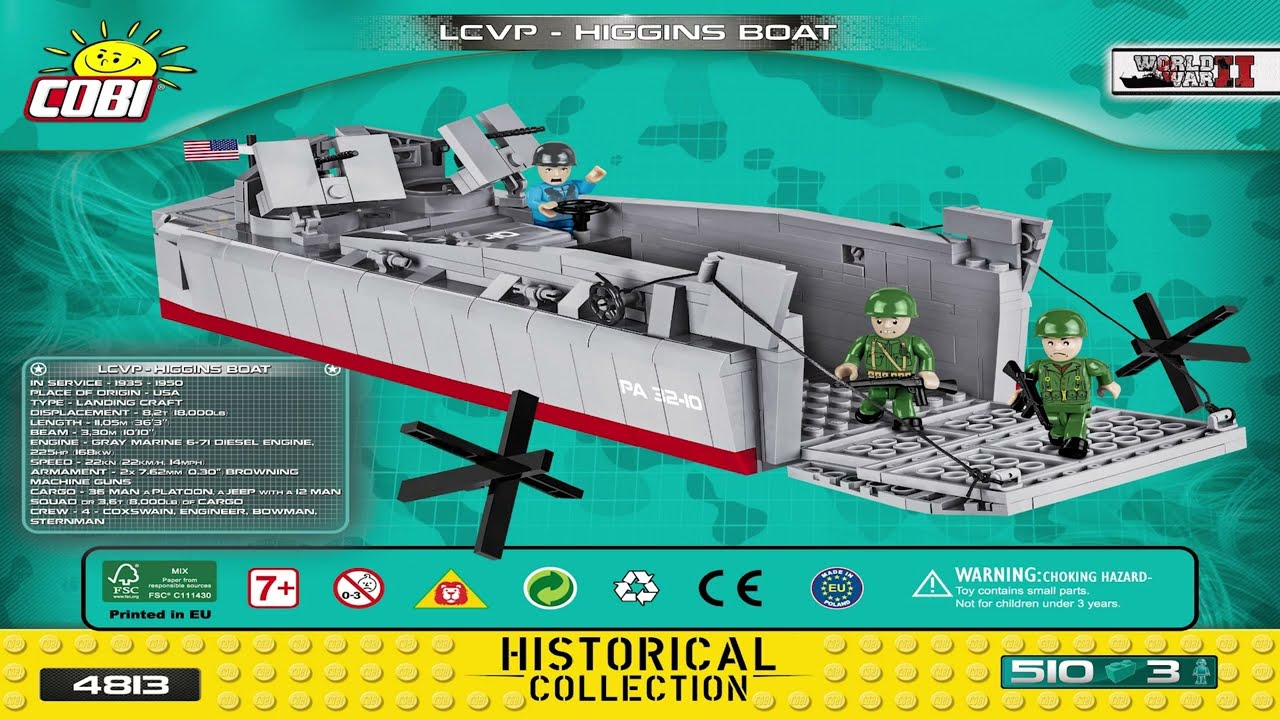 Cobi Instructions | Small Army / WW2 | 4813 | LCVP - Higgins Boat - Landing Craft