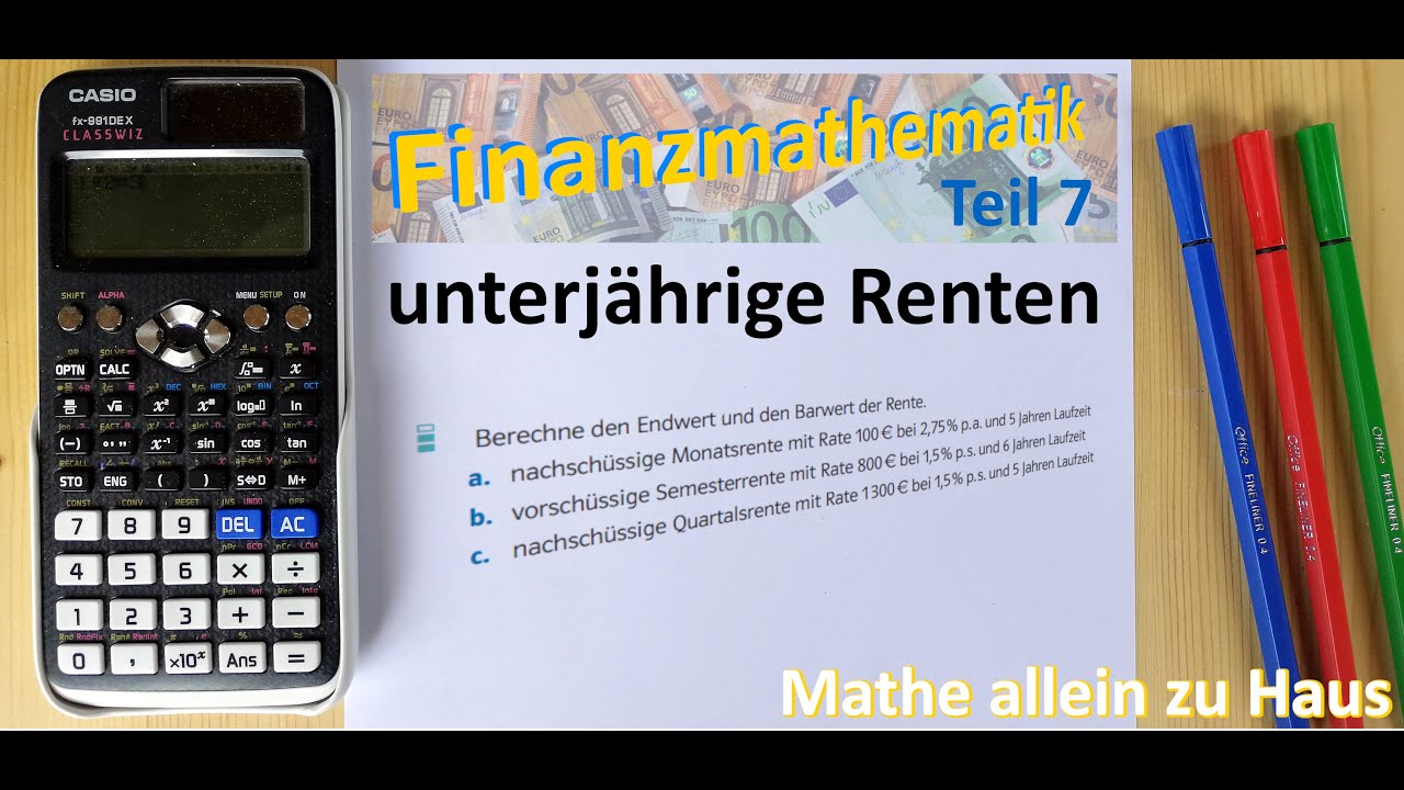 unterjährige Renten | Mathe allein zu Haus