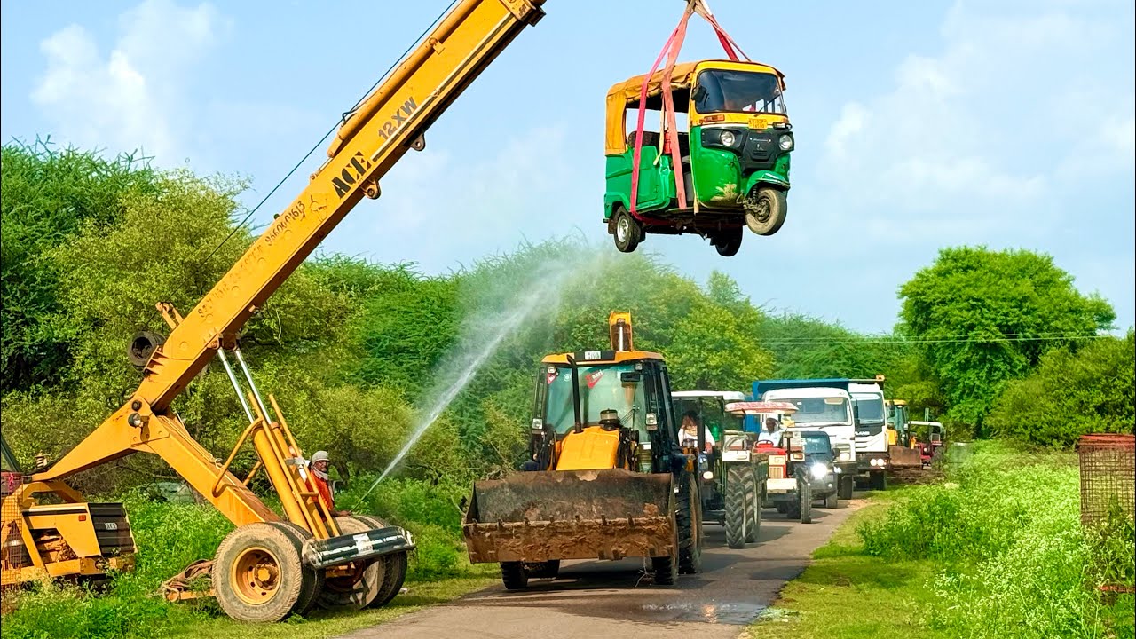 Jcb 3dx loading Mud in TATA Tippers Tractors Swaraj New Holland 3630 4x4 Tractor new jcb truck video