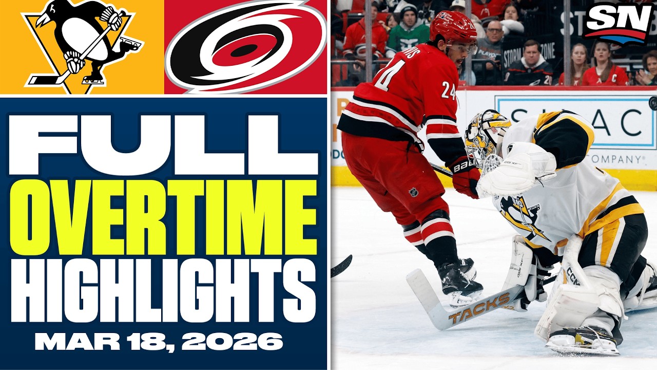 Pittsburgh Penguins at Carolina Hurricanes | FULL Overtime Highlights - March 18, 2026