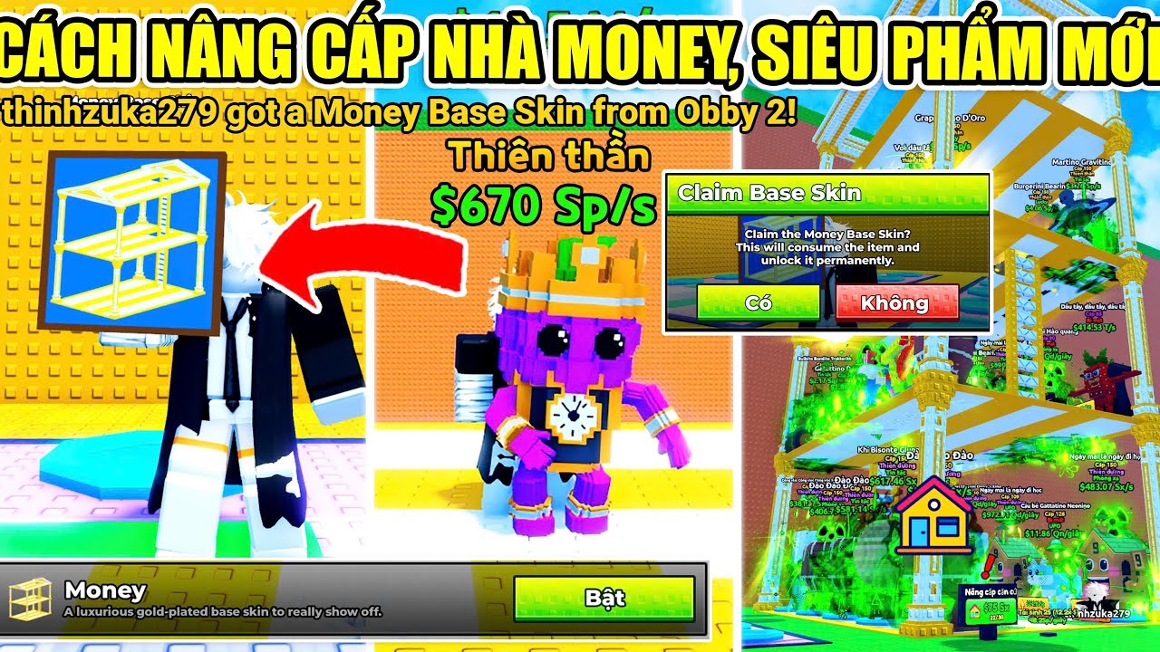 CÁCH NÂNG CẤP NHÀ MONEY NHẬN SKIN MỚI TĂNG TỶ LỆ MAY MẮN RA DIVINE TRONG Escape Tsunami Brainrot 