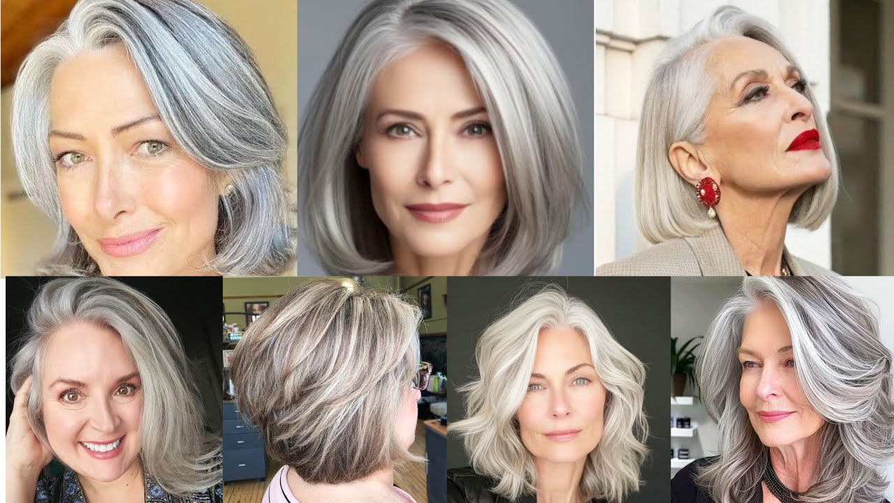 Elegant Gray Hair Haircut Ideas for Women Over 50 | Stylish & Low Maintenance Silver Hairstyles