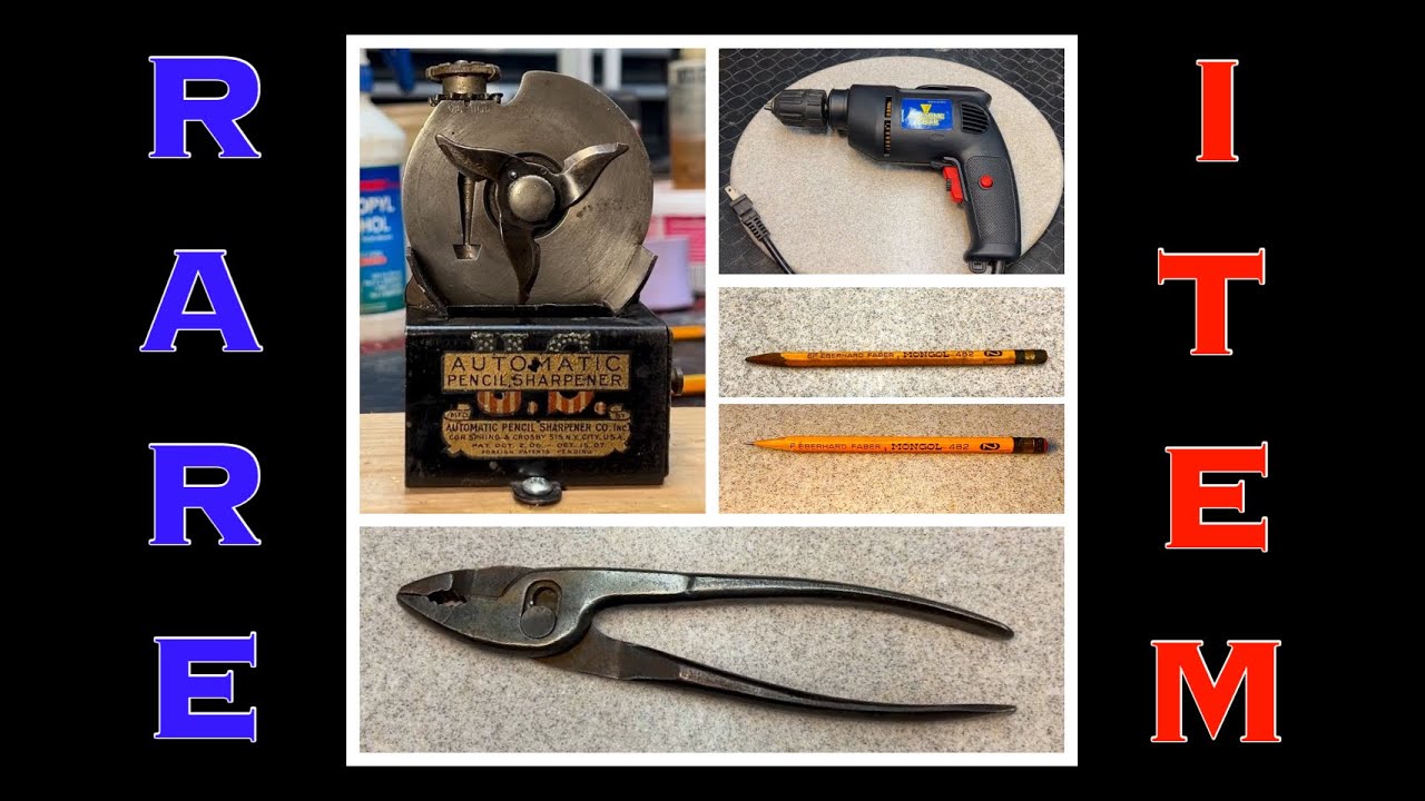 US Automatic Pencil Sharpener, Awesome Auger Drill, Rare Utica 5000 Slip Joint Pliers, Pencil Refurb