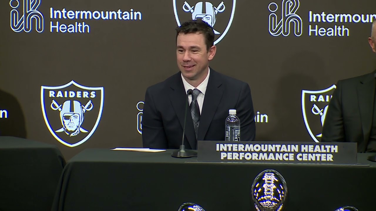 Raiders new head coach Klint Kubiak introduced. Tues Feb 10, 2026
