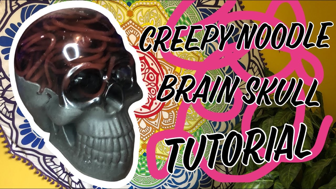 Spooky brain resin jesmonite skull noodle worm effect Halloween diy decorations by She Lyons