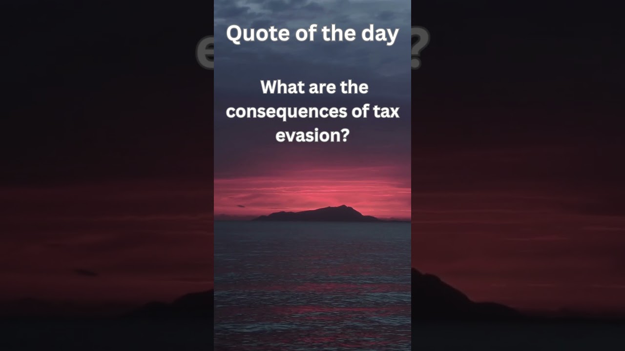 What are the consequences of tax evasion?