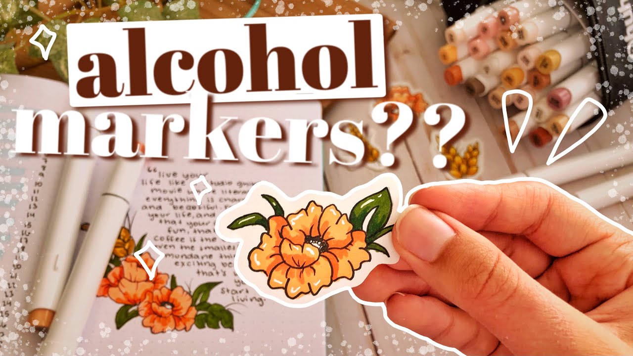 ALCOHOL MARKERS in a BULLET JOURNAL?! || testing out ohuhu alcohol markers & review