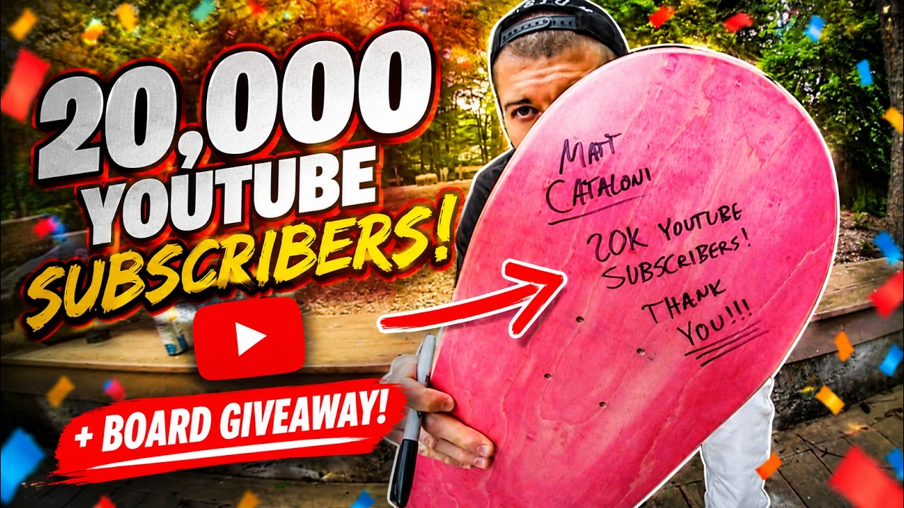 20,000 YouTube Subscribers! + Skateboard GIVEAWAY