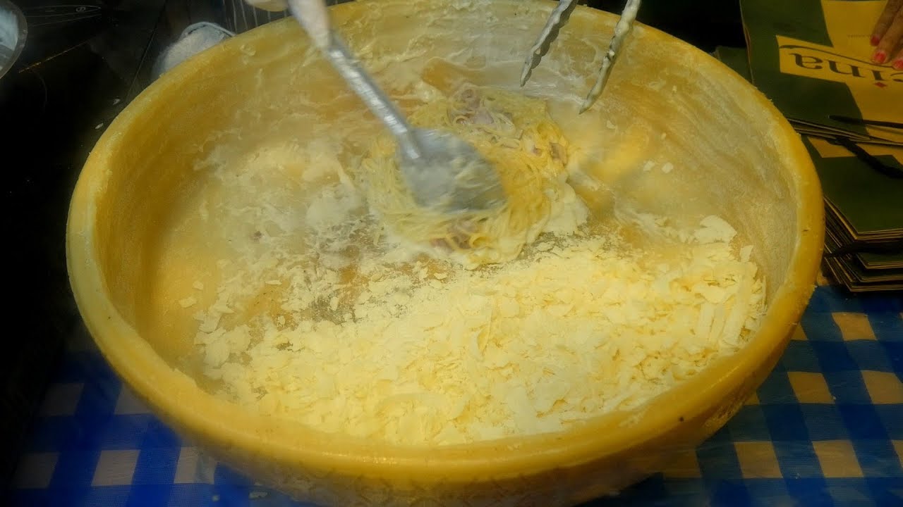 🍝🍝 CHEESE WHEEL PASTA (GRANA PADANO) • Carbonara Pasta