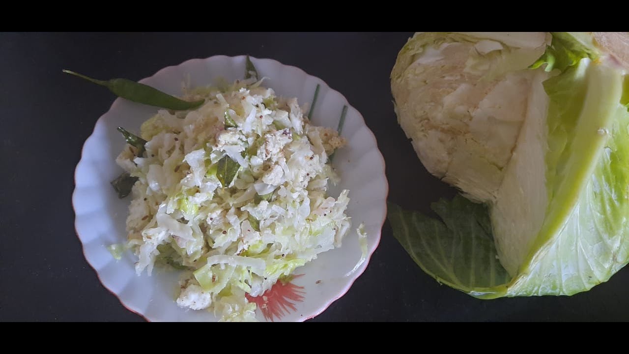 Cabbage Poriyal - by Microwave Oven