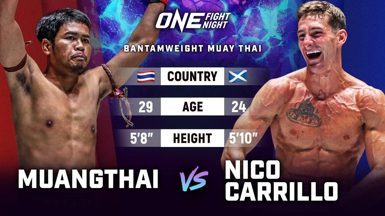 MASZYNA DO NISZCZENIA 😤 Muangthai kontra Nico Carrillo | Pełna walka Muay Thai