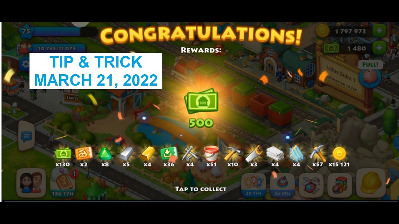 Township Pirate Treasure 21Mar2022. TIP & TRICK.