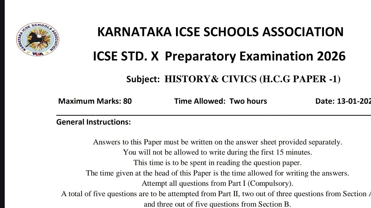 history paper#icse kisa 2026