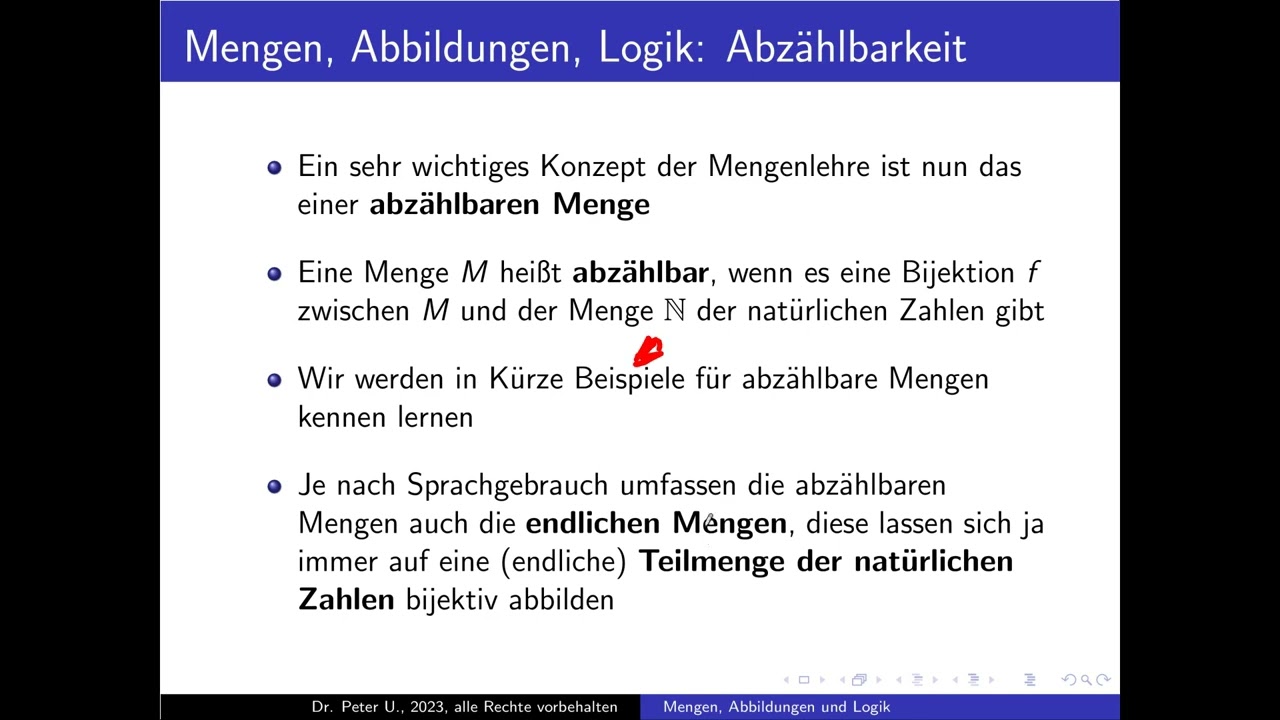 Mengen, Abbildungen und Logik: Folge 29: Abzählbare Mengen