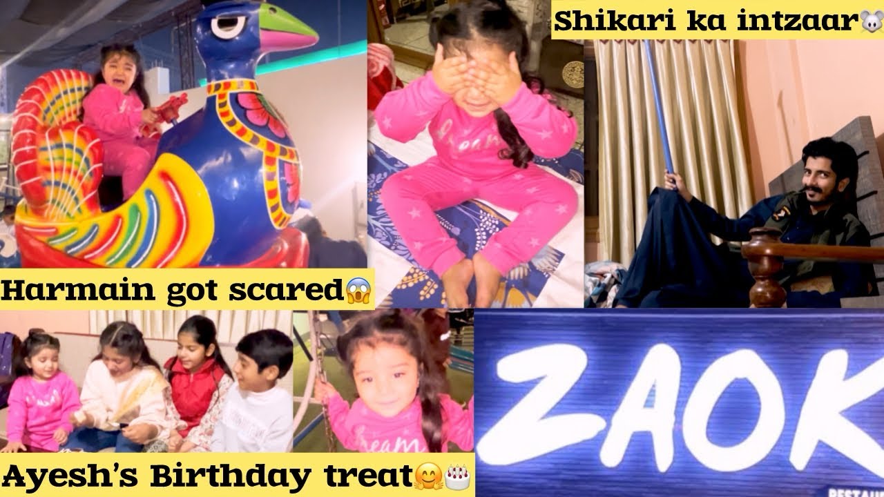 Ayesh ka birthday cake cut kia🎂Naming ceremony at zoak restaurant hyderabad😊Shikari ka kia the end🐭