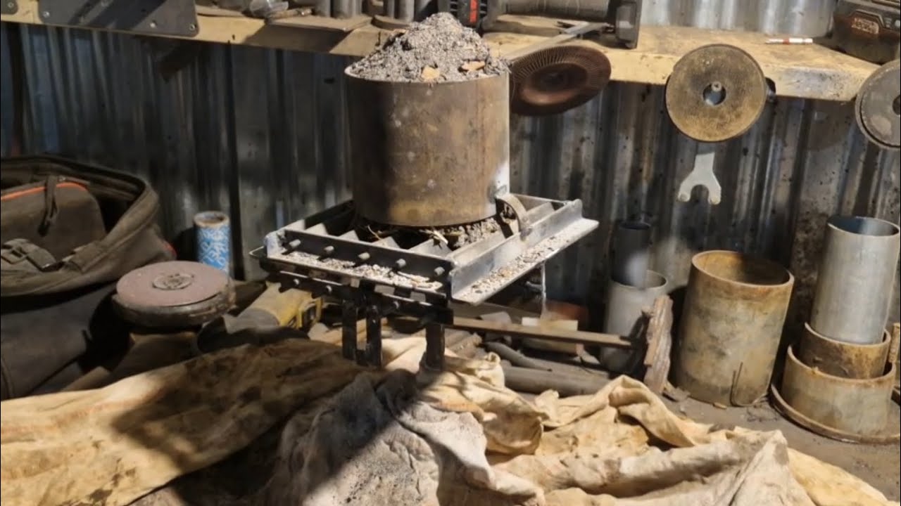 lamella grade with ash sweeper testing #biomassenergy  #diy #welding_creative
