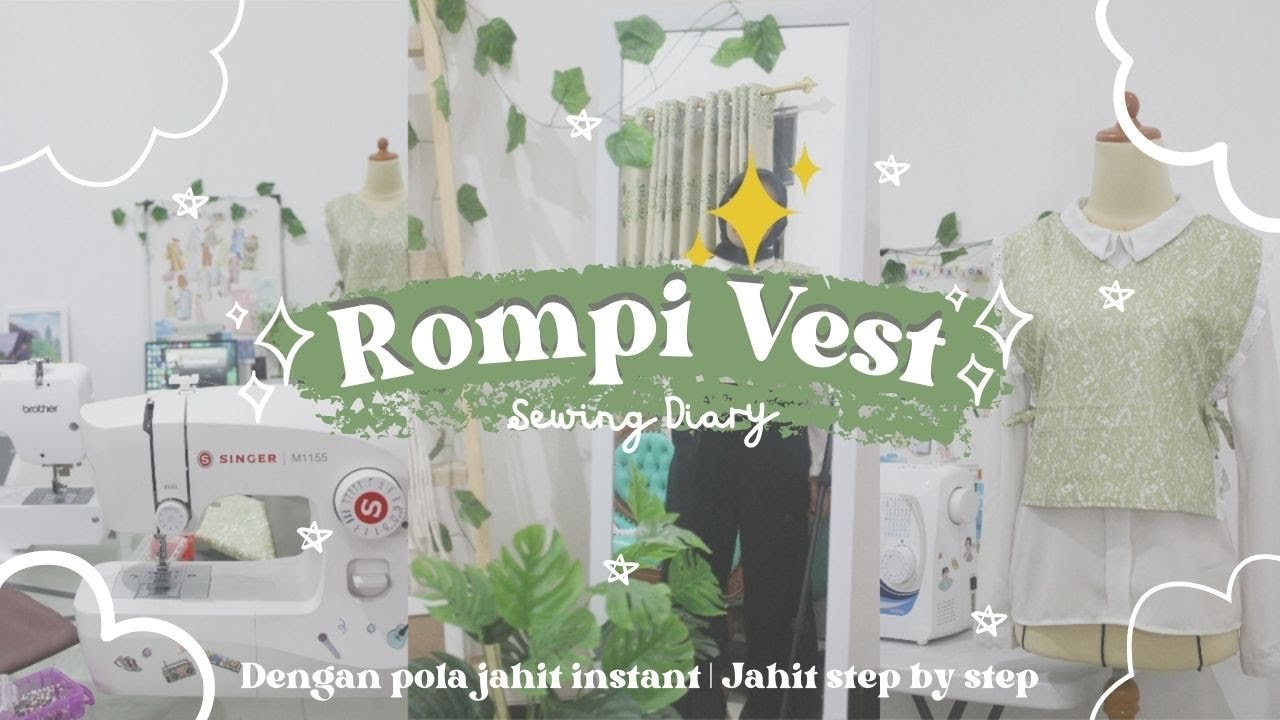 Jahit Rompi (Vest) | Pola Jahit Instant | Jahit Pemula | Step by step | Sewing Diary
