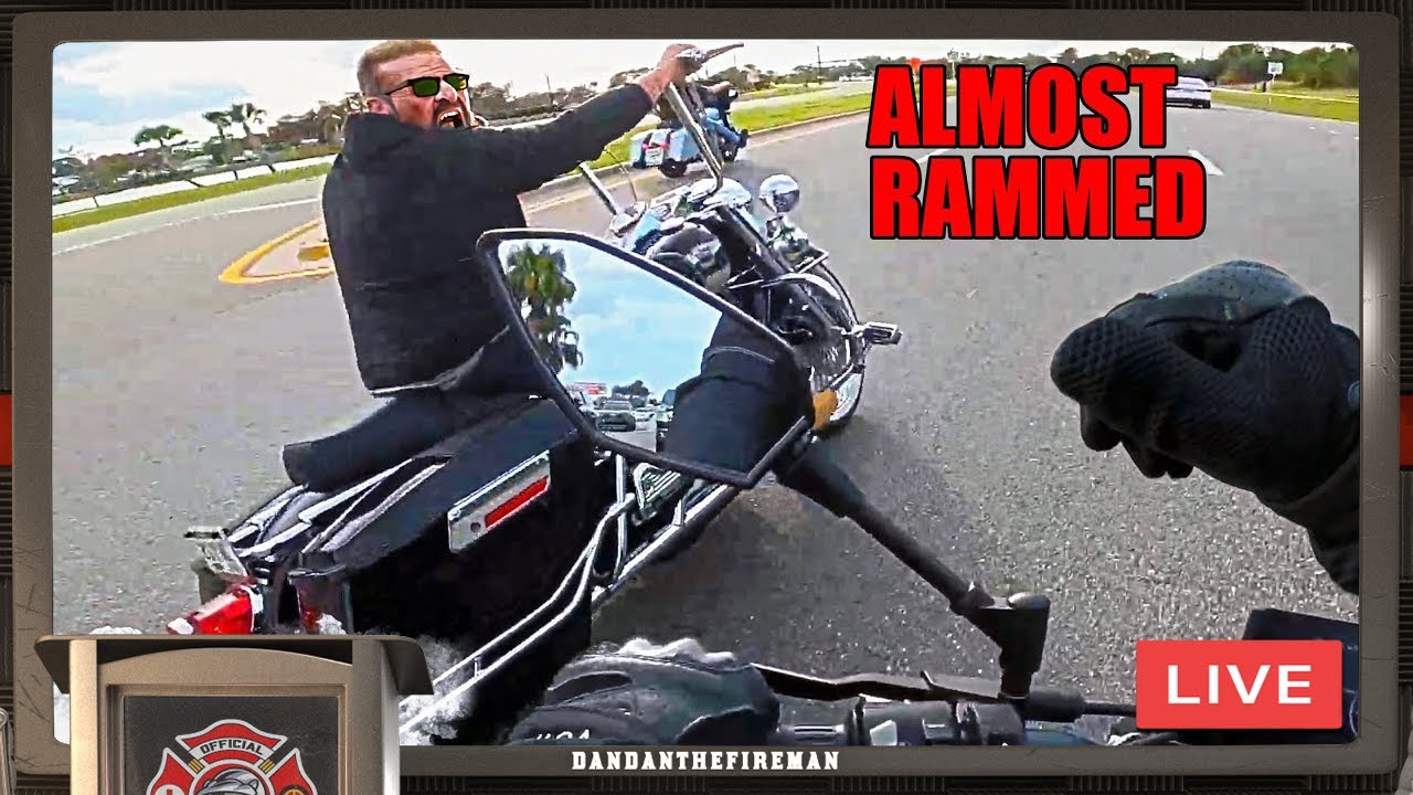 🔴 LIVE REVIEW: ANGRY HARLEY RIDER TRIES TO RAM BIKER