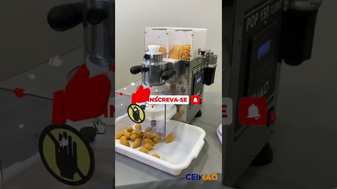 Coxinha 20g sendo feita na POP 150 Turbo Inox
