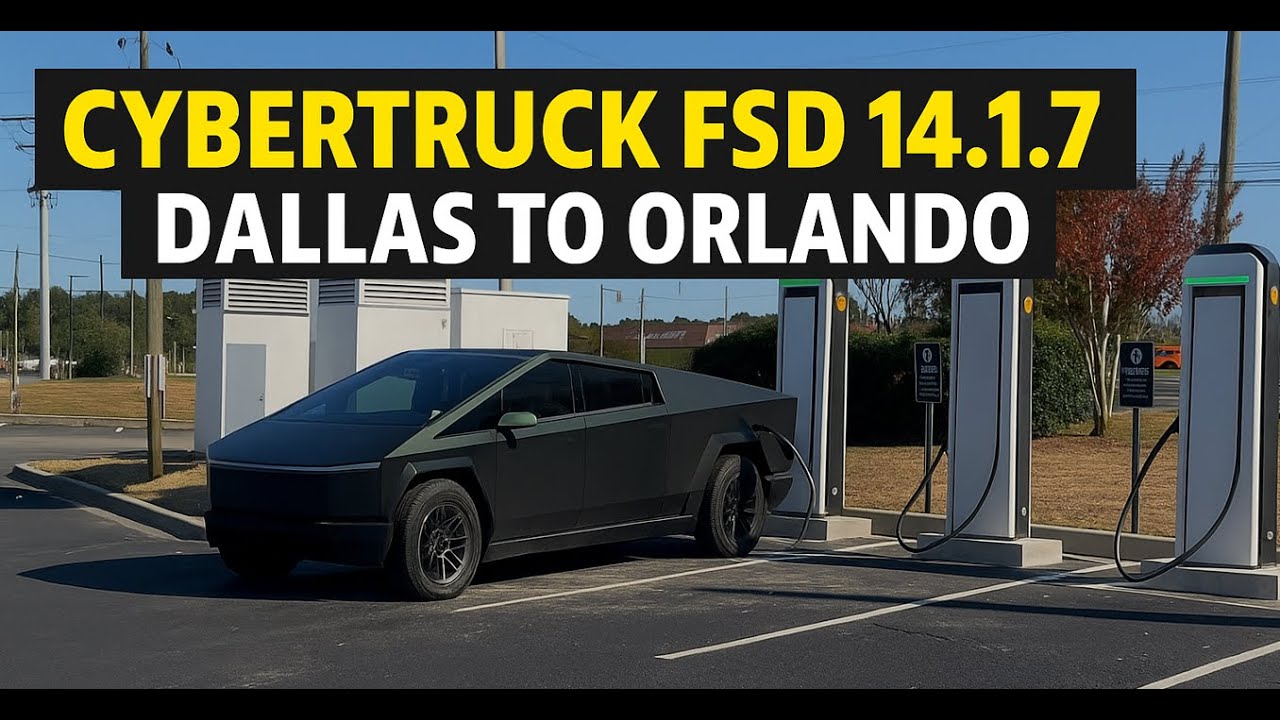 Cybertruck FSD Road Trip Dallas to Orlando Mostly Hands-Off