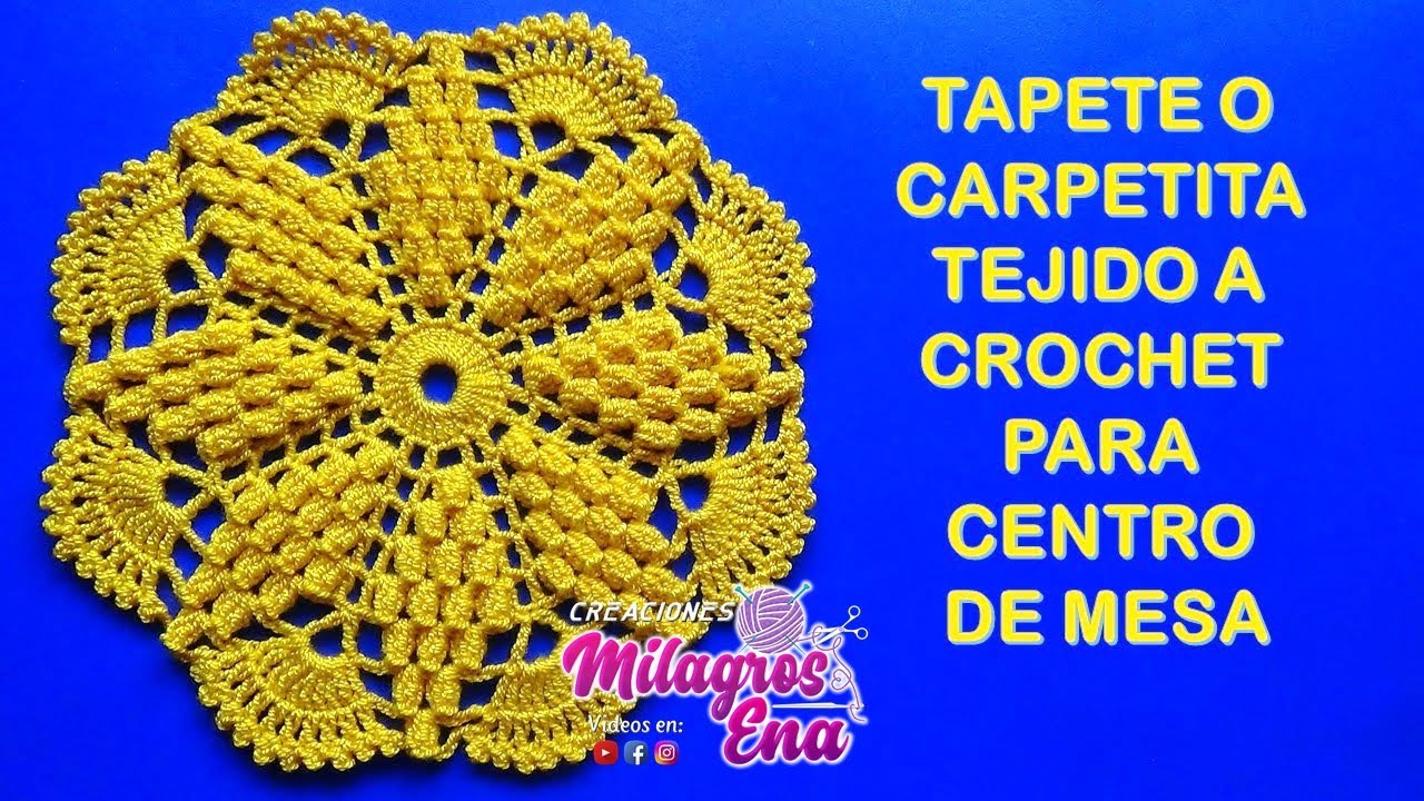 Tapete N° 1 tejido a crochet ESTRELLA EN PUNTO POPCORN para centro de mesa paso a paso