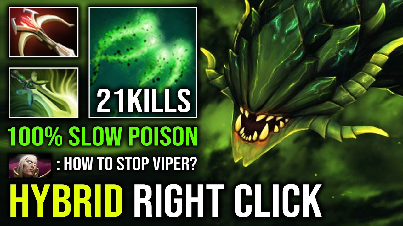 HOW TO SOLO MID VIPER 100% Hybrid Right Click Unlimited Poison Slow Max Attack Range Dota 2