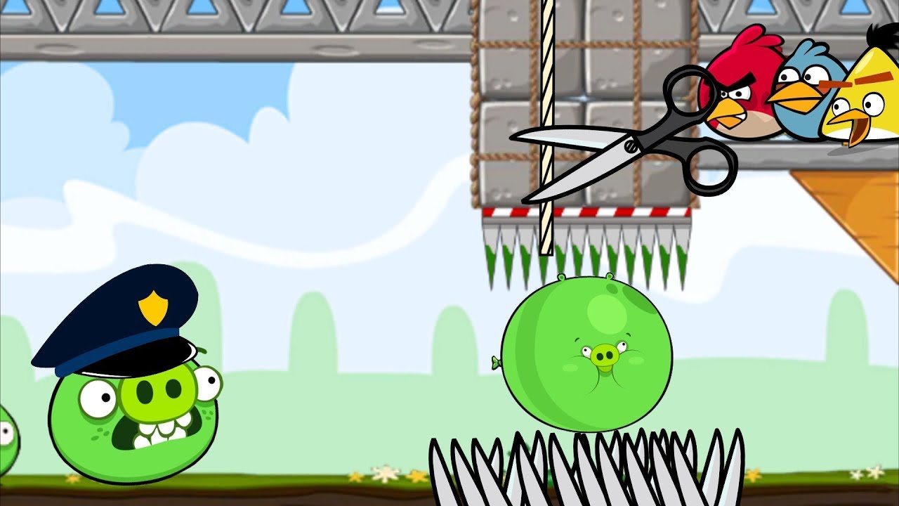 Crush Bad Piggies - 3 ANGRY BIRDS TRAP SQUASH ALL PIGS