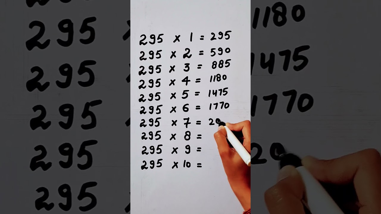 Write the Table of 295 in 19 second only..#maths #mathshack #mathstricks &lrm;@study_care0&nbsp;