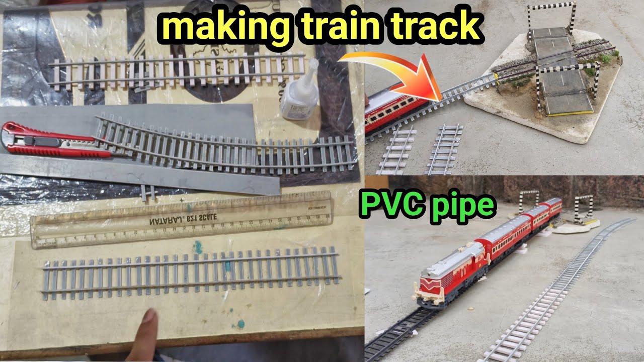 Making Train Track from pvc pipe for senty toy train at home