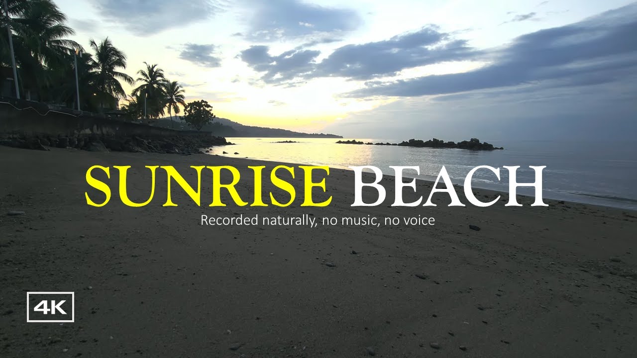 4K 30 Minutes Sunrise Beach ASMR 4K | No Music, Ocean Waves for Sleep & Study | Natsepa Beach
