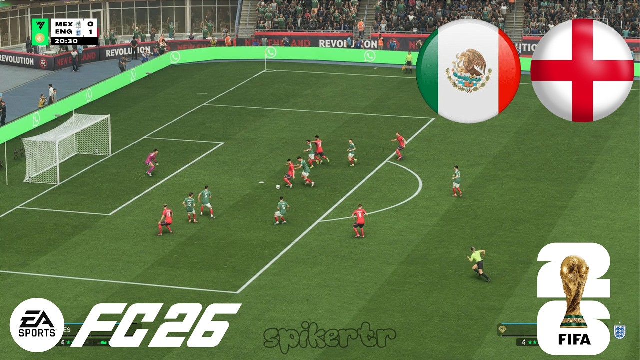 Mexico vs. England - FIFA World Cup 2026 Round of 16 | Full Match All Goals | Simulation EA FC 26