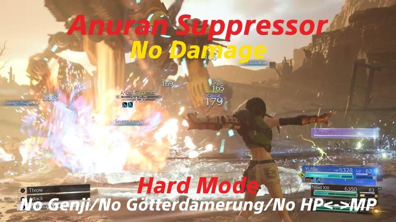 FFVII Rebirth - Anuran Suppressor Hard (No Damage/No Genji Gloves/No Götterdamërung)