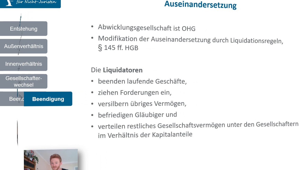 OHG 8 - Beendigung der OHG
