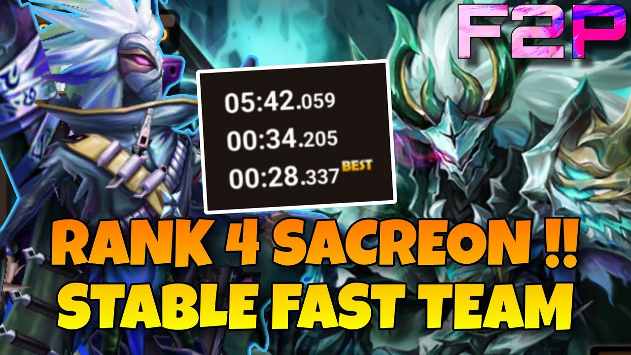 SUPER FAST & STABLE !!! RANK 4 SACREON SPEED TEAM SUMMONERS WAR