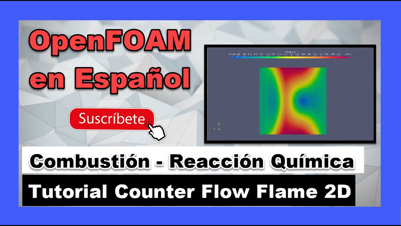 ✅ Tutorial #OpenFOAM en Español - #Combustión (Reacción Química) - #CounterFlowFlame2D