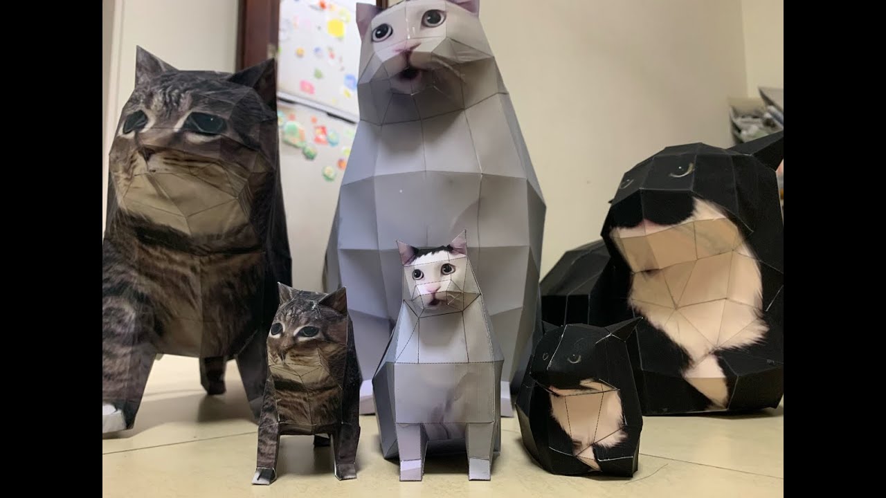 mini huh Cat ,maxwell Cat, OIIA Cat papercraft