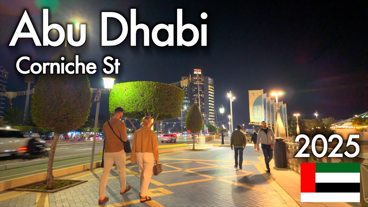 Abu Dhabi, Zayed The First St & Corniche St, Walking Tour [4K HDR]
